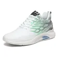 Lightweight men's breathable running shoes in white and green with 6cm height increase - 37 / White Green