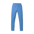 Primer plano de un pantalón de chándal azul para hombre con costura vertical y cordón. - Azul claro