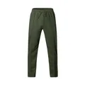 Front view of men's olive green straight leg casual trousers with drawstring waist - S / Bottoms / Army Green