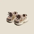 Zapatillas deportivas chunky para niñas en diseño color-block beige y marrón de moda. - Talla 16 / Interior 12.5cm / Caqui