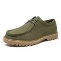 Zapatos derby de trabajo para hombre en ante verde oliva vintage con suela robusta - 40 / Verde Militar