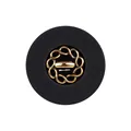Eleganter runder Knopf in Schwarz und Gold mit filigranem Dekor für hochwertige Kleidung. - 28L=18.0MM / Schwarz