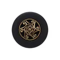 High-end vintage round button in black and gold with intricate filigree center design - 28L=18.0MM / Black