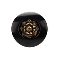 Elegant vintage black and gold decorative floral button for high-end fashion design - 28L=18.0MM / Black