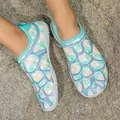 Παπούτσια θαλάσσης slip-on με πράσινο και πορτοκαλί καρό σχέδιο και μπλε επένδυση - Πράσινο Μήλο (m1739)