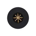 High-end matte black nylon button featuring a decorative gold eight-pointed star design. - 18.0mm (28L) / Black