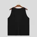 Camiseta sin mangas para hombre con cuello en V profundo negro transpirable verano - Negro