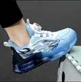 Blauwe hardloopschoenen voor kinderen met draaisluiting en luchtkussenzool detail - 28 / Lente Herfst Dubbel Mesh Stijl / Maanblauw