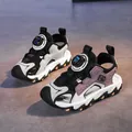 Sandali sportivi traspiranti per bambini con chiusura a rotella in viola e nero - 28 / Grigio nero