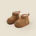 Warm brown toddler snow boots with plush lining and convenient side zipper - Size 15 / Inner 12.0cm / Khaki