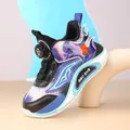 Chaussures de sport légères et respirantes pour garçons avec boucle rotative pour enfant - 29 / Noir violet