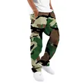 Pantalones cargo de camuflaje para hombre, estilo casual y holgado ideal para el aire libre. - Verde Militar