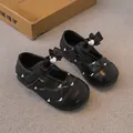 Zapatos Mary Jane acolchados negros para niña con lazo y perla en forma de corazón - 16 / Negro