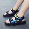 Breathable boys' summer sandals with soft non-slip soles for beach and outdoor wear - 28 / Black & Gold