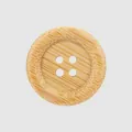 Natural eco-friendly bamboo four-hole button with decorative texture for clothing - 15.0mm (24L) / Natural Wood Color