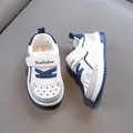 Comfortable blue and white breathable toddler walking shoes with soft non-slip rubber soles - Size 16 / Inner 12.5cm / Dark Blue