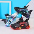 Scarpe da ginnastica per bambini con fibbia rotante e design sportivo colorato - Nero viola