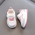 Pink and white breathable toddler walking shoes with soft non-slip sole for 1-2 years - Size 16 / Inner 12.5cm / Pink