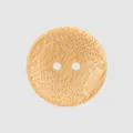 Natural bamboo two-hole circular button with fine wood grain texture for clothing - Round / 11.5mm / Natural Wood Color