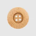 Natural round bamboo button with 4-hole design for eco-friendly clothing fashion - Natural Color (21L) / 12.5mm