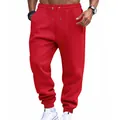 Pantaloni sportivi rossi classici da uomo con coulisse e polsini a costine - Taglia S / Pantaloni e gonne / Rosso