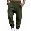 Pantaloni da jogging da uomo di alta qualità verde oliva scuro con coulisse regolabile - Verde militare