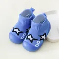 Blue baby walking sock shoes featuring non-slip soft soles and cute star patterns. - 13 (Inner Length 11.5cm) / Blue (A10-1)