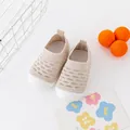 Soft-soled mesh baby walking shoes in beige, ideal for summer indoor and outdoor use. - Inner Length 11cm (Sole Mark 11.5) / Khaki