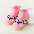Soft sole pink baby walker shoes with cartoon star pattern for toddlers and infants - 13 (Inner Length 11.5cm) / Pink (A10-1)