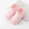 Breathable pink baby walker shoes with soft non-slip soles and knitted mesh upper. - 11.5 / Pink