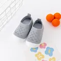 Soft grey mesh baby walking shoes with breathable upper and non-slip rubber sole - Inner Length 11cm (Sole Mark 11.5) / Gray