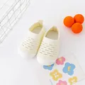 Breathable cream mesh baby walking shoes featuring soft non-slip soles for infants - Inner Length 11cm (Sole Mark 11.5) / Beige