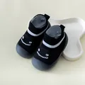 Summer breathable black baby walker shoes with smiley face and non-slip soft sole - Internal Length 11.5cm / Black (M07)