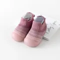 Breathable pink mesh baby walker shoes with anti-slip soft rubber soles - Inner Length 11.5cm / Purple