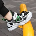 Breathable mesh children's athletic sports shoes with lightweight non-slip sole for boys - 28 / Black Green Double Mesh