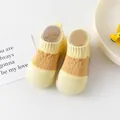 Yellow mesh breathable baby walking shoes with soft non-slip soles for outdoor toddlers - Light Yellow