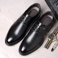 Chaussures de ville classiques en cuir noir pour hommes avec lacets pour le bureau - 37 / Noir