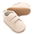 Vista dettagliata delle scarpe da passeggio per neonati in stile britannico crema - Bianco avorio
