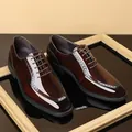 Zapatos Oxford formales para hombre en charol marrón brillante para negocios - 38 / Marrón Oscuro