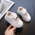 Stijlvolle witte peutersneakers met schattige roze beertjes en klittenband voor kids - Maat 21 (Binnen 13.5cm) / Roze