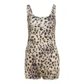 Trendy leopard print two-piece slim fit tank top and shorts set for women fashion - S / Top And Bottom / Leopard Print
