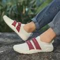 Beige lightweight fitness shoes with red straps for weightlifting and squats - 35 / Fitness Training Shoes (yx0069) / Khaki