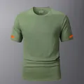 Olive green men's short-sleeve quick-dry sports T-shirt made of breathable polyester - Army Green