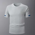 Premium men's athletic quick-dry short sleeve sports t-shirt in light grey color - Light Gray