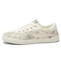 Atmungsaktive cremeweiße Herren-Freizeitschuhe aus Canvas mit dezentem Marmormuster - Beige