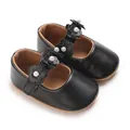 Vue détaillée de douces chaussures de princesse noires pour bébé fille à semelles souples - Noir