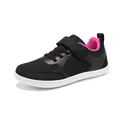 Breathable children's wide-toe outdoor sports shoes with pink lining in black colorway - 25 / Casual Sneakers (2505) / Black/Rose Red