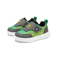 Lightweight green and grey breathable mesh toddler walking shoes with excavator strap - 20 / Green