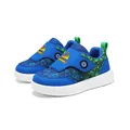 Breathable blue mesh toddler sneakers with cartoon excavator velcro strap for boys - 20 / Sapphire Blue