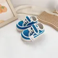 Minimalistische blaue Baby-Segeltuchschuhe mit weicher Antirutschsohle und Klettverschluss - Größe 13.0 Innenlänge 13cm / Blau